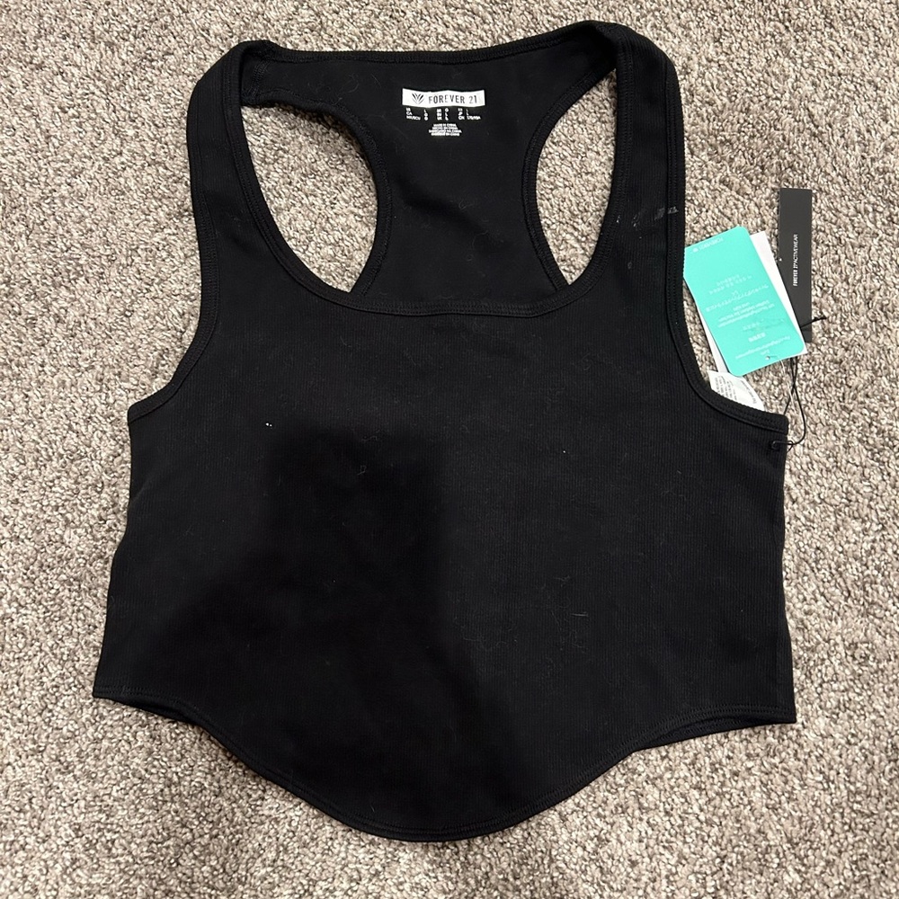 Forever 21 Womens Juniors Square Neck Sleeveless Seamless Active Tank Top - Picture 3 of 7
